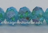 CLG23 13.5 inches 9*12mm faceted rondelle handmade lampwork beads