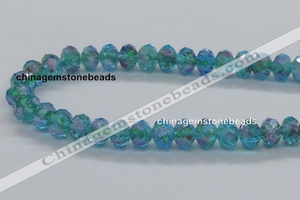 CLG23 13.5 inches 9*12mm faceted rondelle handmade lampwork beads