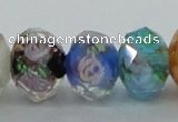 CLG24 13.5 inches 9*12mm faceted rondelle handmade lampwork beads