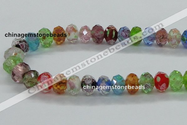 CLG24 13.5 inches 9*12mm faceted rondelle handmade lampwork beads