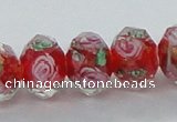 CLG25 15 inches 8*10mm faceted rondelle handmade lampwork beads