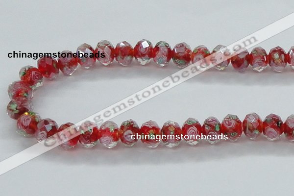 CLG25 15 inches 8*10mm faceted rondelle handmade lampwork beads