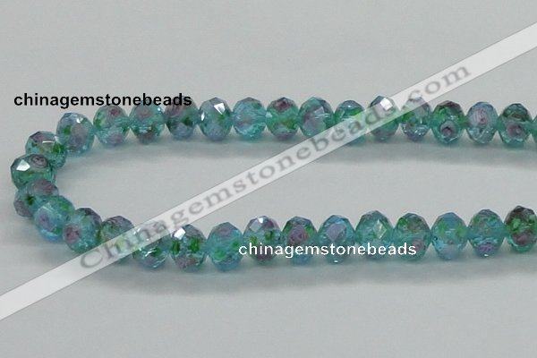 CLG28 15 inches 8*10mm faceted rondelle handmade lampwork beads