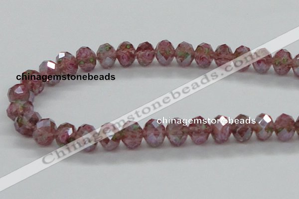 CLG29 15 inches 8*10mm faceted rondelle handmade lampwork beads