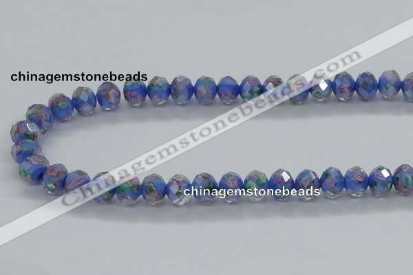 CLG30 15 inches 8*10mm faceted rondelle handmade lampwork beads