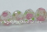 CLG31 15 inches 8*10mm faceted rondelle handmade lampwork beads