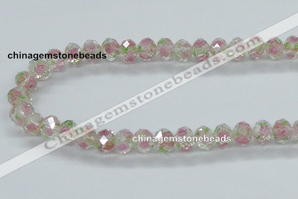 CLG31 15 inches 8*10mm faceted rondelle handmade lampwork beads