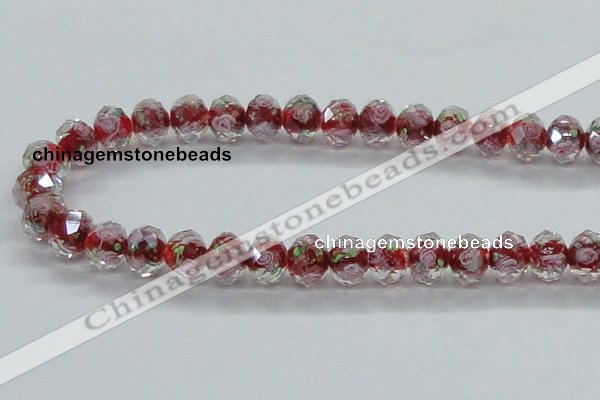 CLG32 15 inches 8*10mm faceted rondelle handmade lampwork beads