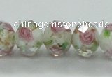 CLG33 15 inches 8*10mm faceted rondelle handmade lampwork beads