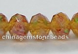 CLG34 15 inches 8*10mm faceted rondelle handmade lampwork beads