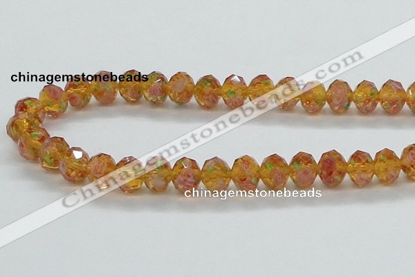 CLG34 15 inches 8*10mm faceted rondelle handmade lampwork beads