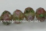 CLG35 15 inches 8*10mm faceted rondelle handmade lampwork beads