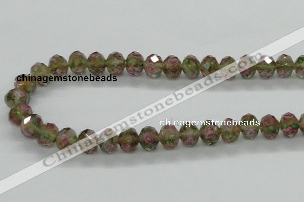 CLG35 15 inches 8*10mm faceted rondelle handmade lampwork beads