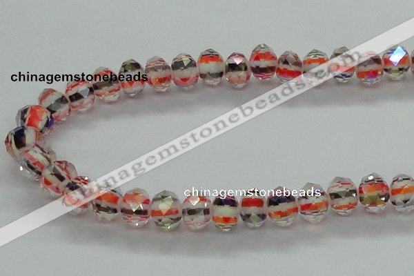 CLG37 14 inches 8*10mm faceted rondelle handmade lampwork beads