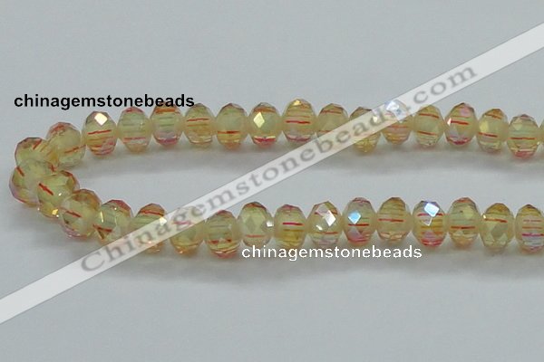 CLG39 14 inches 8*10mm faceted rondelle handmade lampwork beads