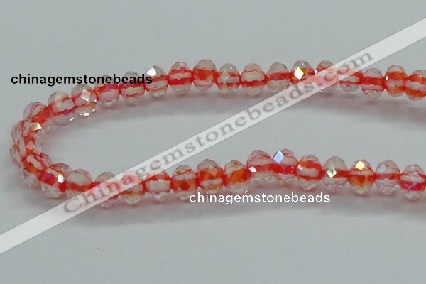 CLG40 14 inches 8*10mm faceted rondelle handmade lampwork beads