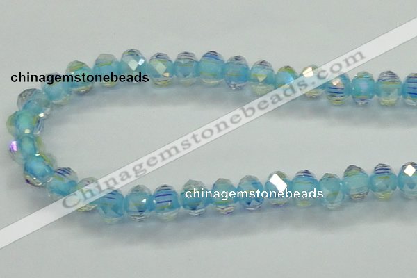 CLG42 14 inches 8*10mm faceted rondelle handmade lampwork beads