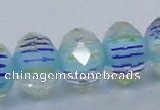 CLG44 13 inches 9*12mm faceted rondelle handmade lampwork beads