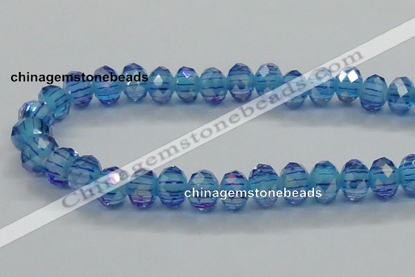 CLG46 13 inches 9*12mm faceted rondelle handmade lampwork beads