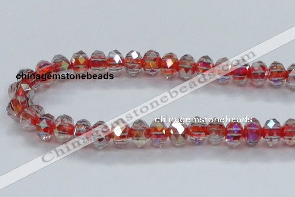 CLG47 13 inches 9*12mm faceted rondelle handmade lampwork beads