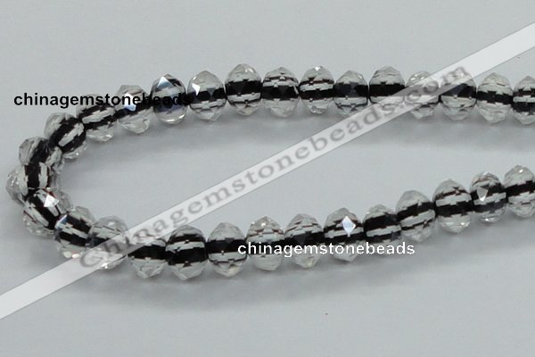 CLG48 13 inches 9*12mm faceted rondelle handmade lampwork beads