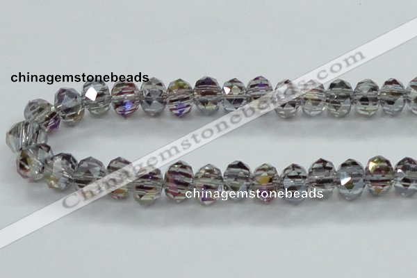 CLG49 13 inches 9*12mm faceted rondelle handmade lampwork beads