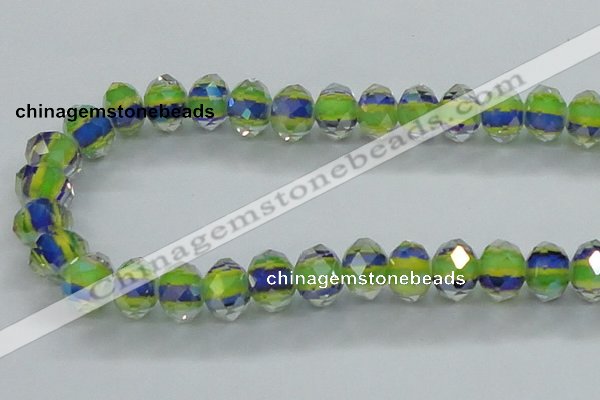 CLG50 13 inches 9*12mm faceted rondelle handmade lampwork beads