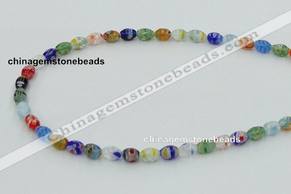 CLG503 16 inches 6*8mm rice lampwork glass beads wholesale