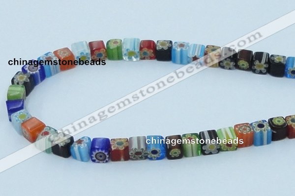 CLG511 16 inches 8*8mm cube lampwork glass beads wholesale