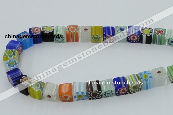 CLG512 16 inches 10*10mm cube lampwork glass beads wholesale