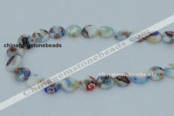 CLG516 16 inches 12mm flat round lampwork glass beads wholesale