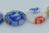 CLG517 16 inches 14mm flat round lampwork glass beads wholesale