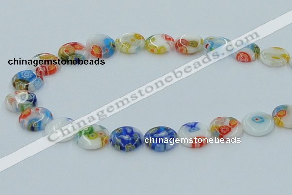 CLG517 16 inches 14mm flat round lampwork glass beads wholesale