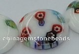 CLG519 16 inches 20mm flat round lampwork glass beads wholesale