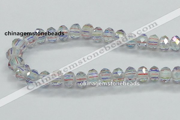 CLG52 13 inches 9*12mm faceted rondelle handmade lampwork beads