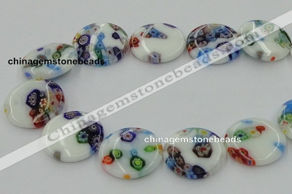 CLG520 16 inches 25mm flat round lampwork glass beads wholesale