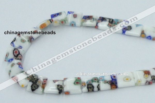 CLG522 16 inches 12*12mm square lampwork glass beads wholesale