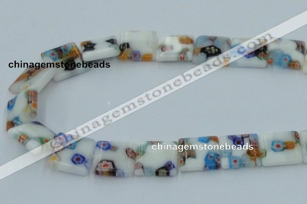 CLG523 16 inches 14*14mm square lampwork glass beads wholesale