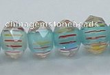 CLG53 13 inches 9*12mm faceted rondelle handmade lampwork beads