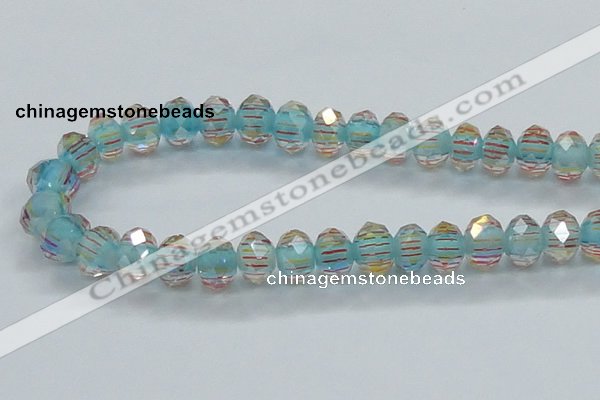 CLG53 13 inches 9*12mm faceted rondelle handmade lampwork beads