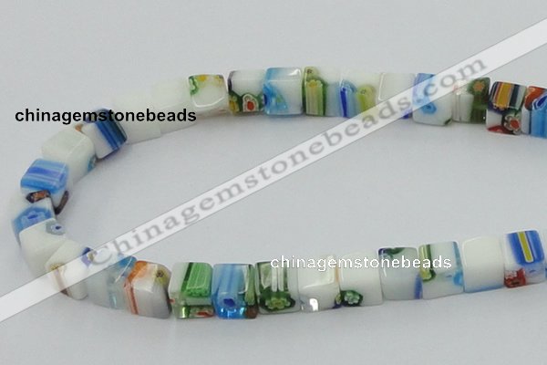 CLG532 16 inches 8*8mm cube lampwork glass beads wholesale