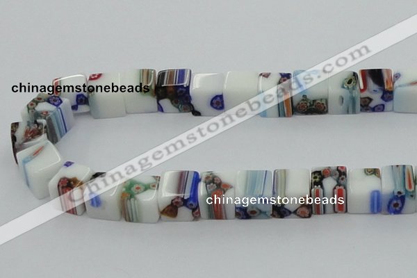 CLG533 16 inches 10*10mm cube lampwork glass beads wholesale