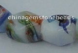 CLG535 16 inches 10*13mm faceted cuboid lampwork glass beads