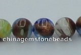 CLG540 16 inches 8mm round goldstone & lampwork glass beads