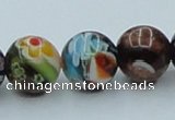 CLG541 16 inches 10mm round goldstone & lampwork glass beads