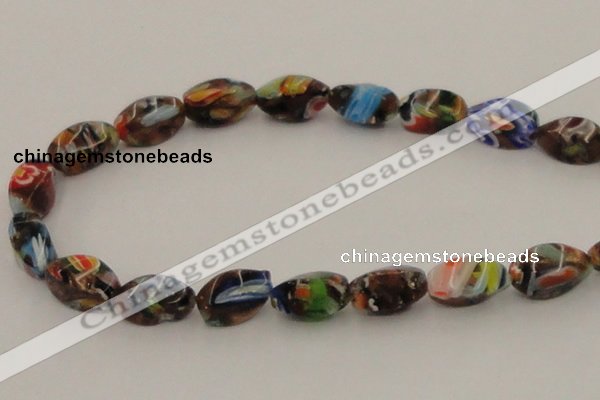 CLG547 16 inches 8*16mm twisted rice goldstone & lampwork beads