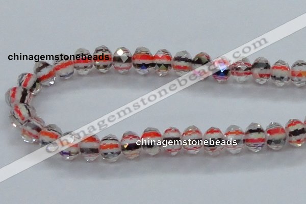 CLG55 13 inches 9*12mm faceted rondelle handmade lampwork beads