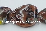 CLG559 16 inches 20*20mm heart goldstone & lampwork glass beads