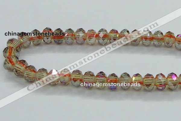 CLG56 13 inches 9*12mm faceted rondelle handmade lampwork beads