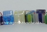 CLG567 16 inches 8*8mm cube lampwork glass beads wholesale